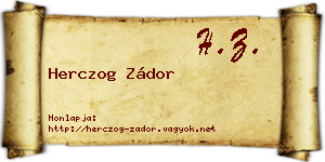 Herczog Zádor névjegykártya